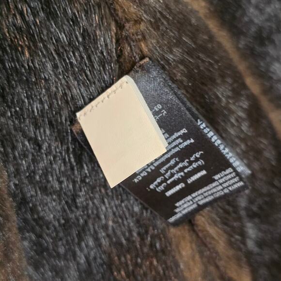 Bebe Brown Faux Fur Reversible Open Vest Women's Sz Small - Picture 8 of 9